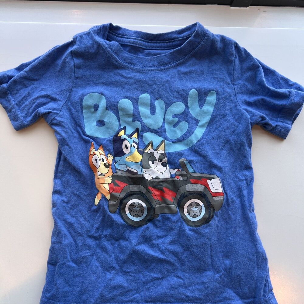 Bluey Toddler Blue T-Shirt | Character Graphic Tee | Size 2T | EUC